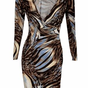 Cache Multicolor Long Sleeve Dress